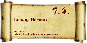 Torday Herman névjegykártya